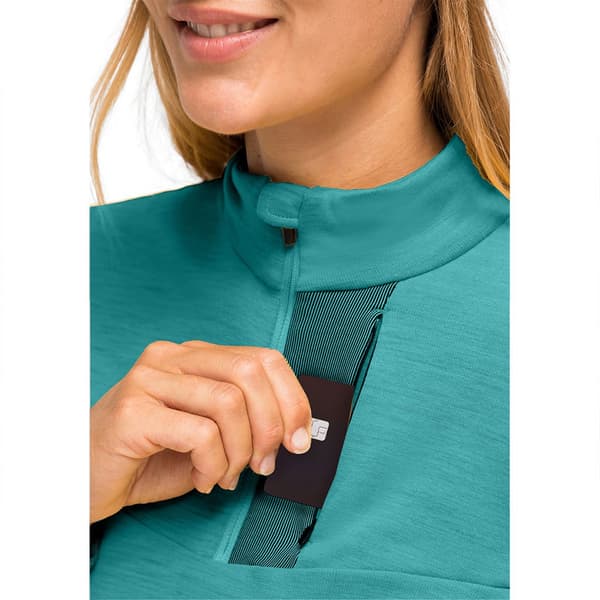 Maier Sports Midlayer Skutvik Hz W Fleece Med Halv Dragkedja Grönt 3XL Kvinna