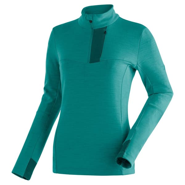 Maier Sports Midlayer Skutvik Hz W Fleece Med Halv Dragkedja Grönt 3XL Kvinna
