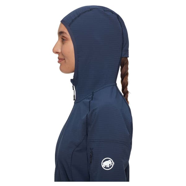Mammut Madris Light Fleecejacka Med Huva Blå L Kvinna