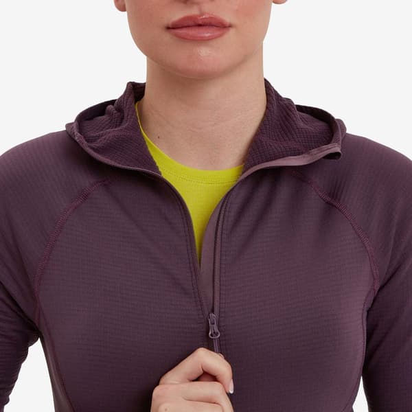 Montane Protium Lite Fleecejacka Med Huva Lila XL Kvinna