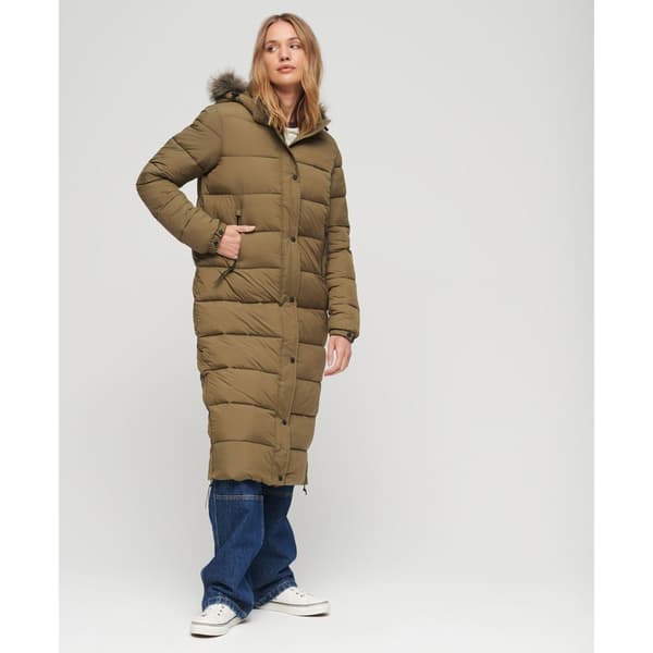Superdry Faux Fur Longline Untuvatakki Beige XS Nainen