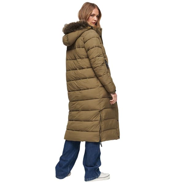 Superdry Faux Fur Longline Untuvatakki Beige XS Nainen
