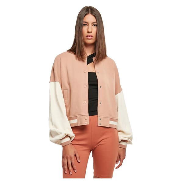 Urban Classics Oversized 2 Tone College Terry Jakke Beige L Kvinde