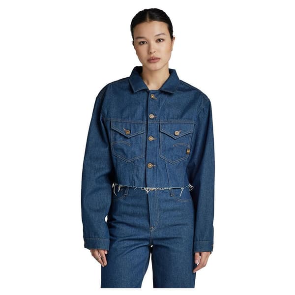G-star Relaxed Cropped Cutoff Jeansjacka Blå L Kvinna