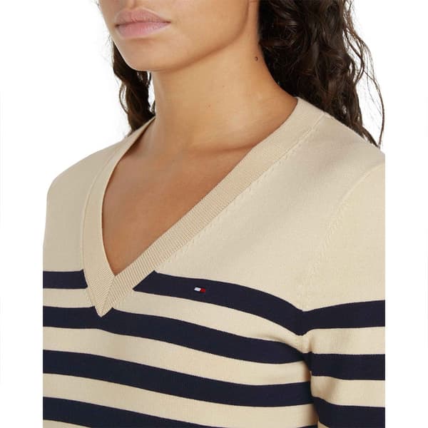 Tommy Hilfiger Stitch V-aukkoinen Neulepaita Beige M Nainen