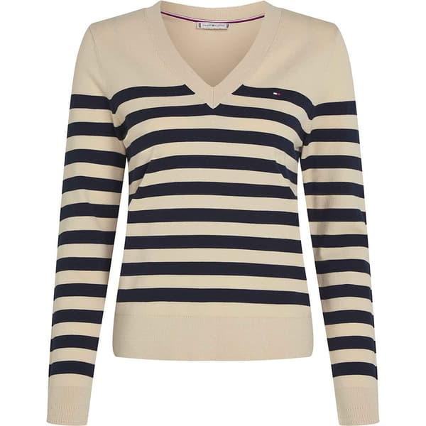 Tommy Hilfiger Stitch V-aukkoinen Neulepaita Beige M Nainen