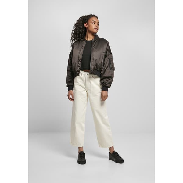 Urban Classics Oversized Satin Jakke Sort 2XL Kvinde