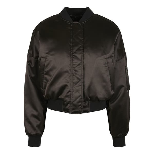 Urban Classics Oversized Satin Jakke Sort 2XL Kvinde