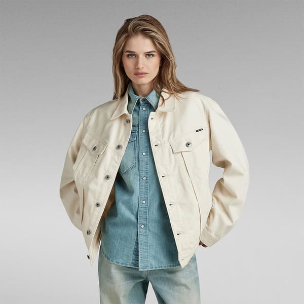 G-star Oversized Western Jakke Beige XS Kvinde