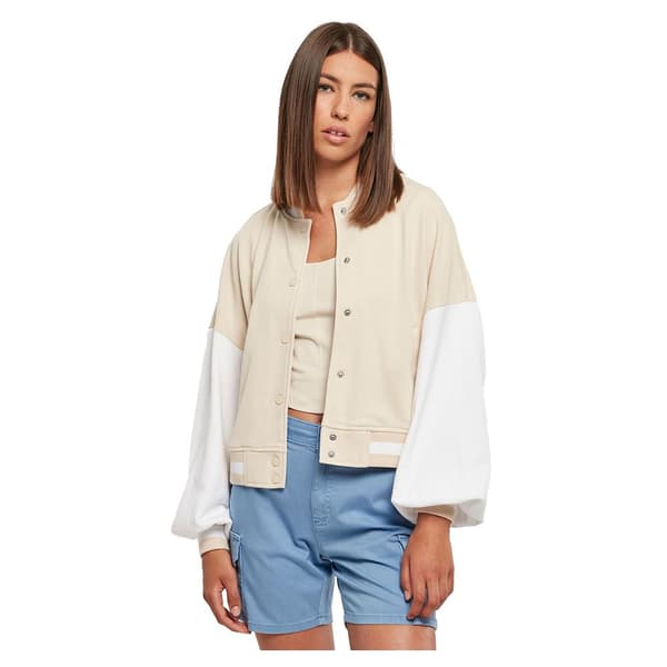 Urban Classics Oversized 2 Tone College Terry Jakke Beige 5XL Kvinde