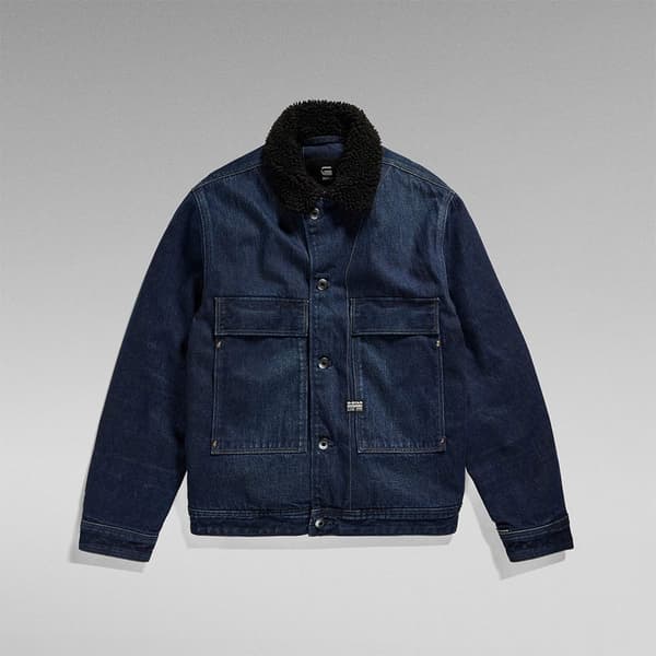 G-star Utility Flap Pocket Sherpa Denimjakke Blå XL Mand