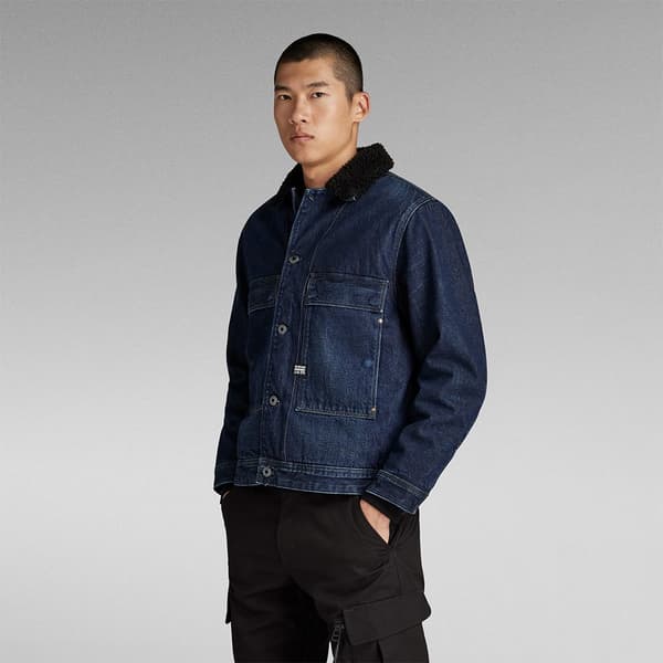 G-star Utility Flap Pocket Sherpa Denimjakke Blå XL Mand