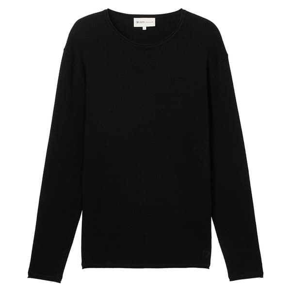 Tom Tailor Structured Roll Edge Knit Trøje Sort XL Mand