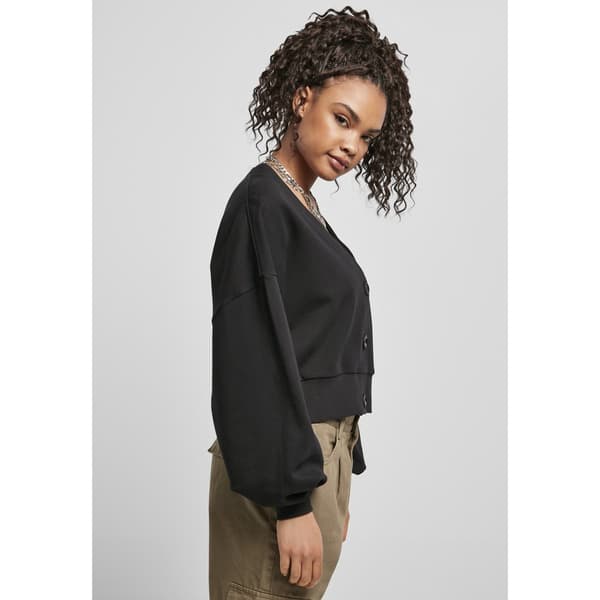 Urban Classics Organic Oversized Terry Gt Cardigan Sort 5XL Kvinde