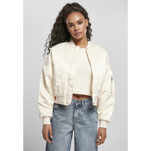 Urban Classics Oversized Satin Big Jakke Hvid 4XL Kvinde