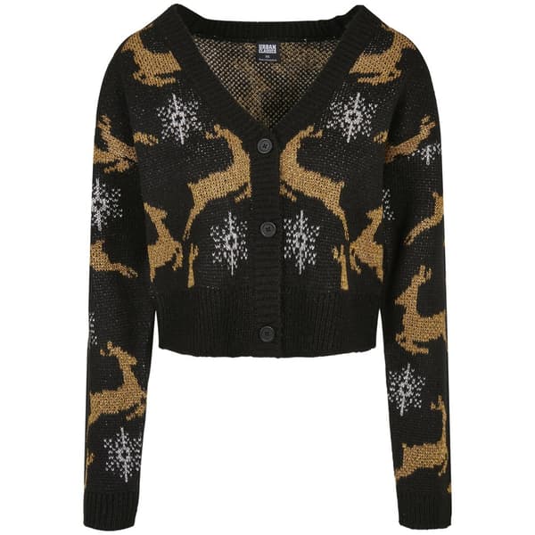 Urban Classics Oversized Christmas Big Cardigan Sort 5XL Kvinde