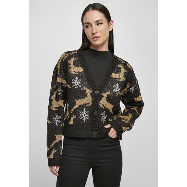 Urban Classics Oversized Christmas Big Cardigan Sort 5XL Kvinde