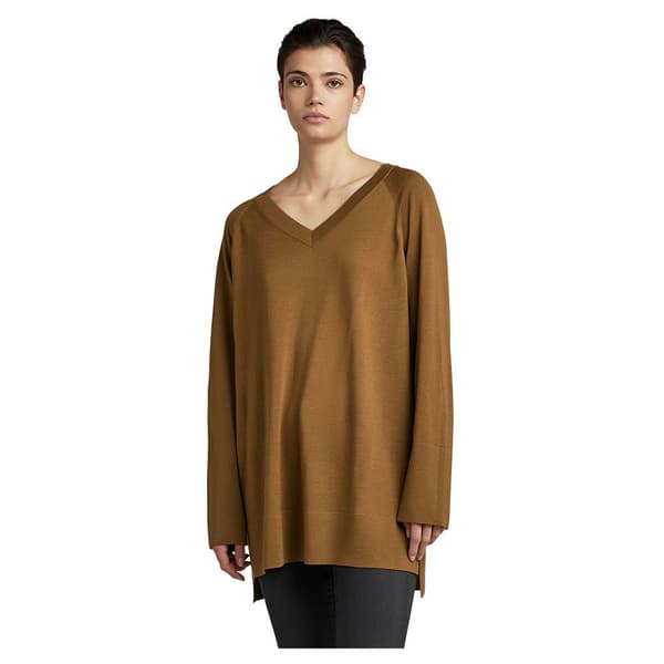 G-star D22503-b692 Oversized Tröja Med V-ringning Brun M Kvinna