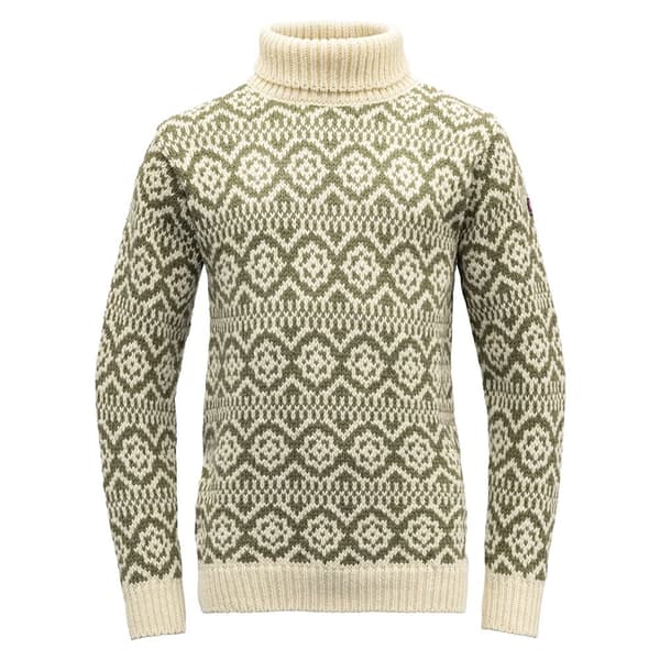 Devold Of Norway Hoddevik Wool High Neck Trøje Beige,Grøn 2XL Mand