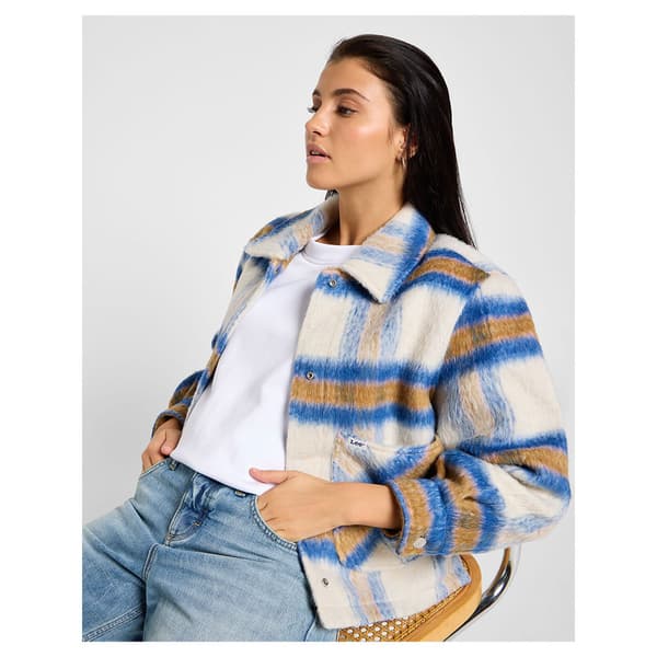 Lee Cropped Wool Jakke Beige M Kvinde