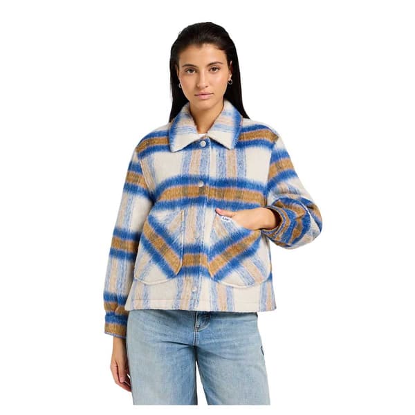 Lee Cropped Wool Jakke Beige M Kvinde