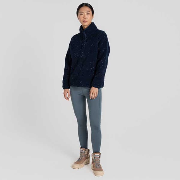 Craghoppers Massey Fleecejakke Med Halv Lynlås Blå 34 Kvinde