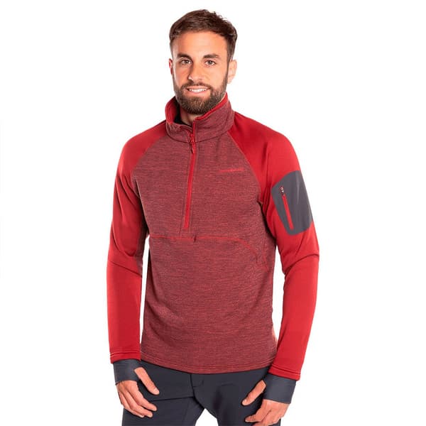 Trangoworld Chiasso Vd Fleece Med Halv Dragkedja Röd S Man