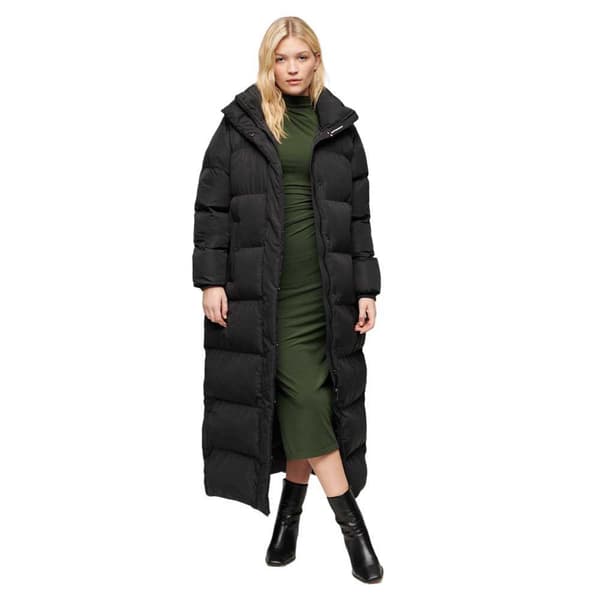 Superdry Maxi Longline Jacka Svart S Kvinna