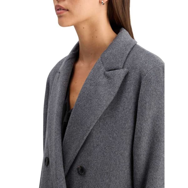 Scotch & Soda Double Breasted Tailored Wool Blend Kappa Grå M Kvinna