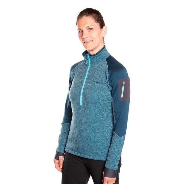 Trangoworld Bellagio Vd Fleece Med Halv Dragkedja Blå XL Kvinna