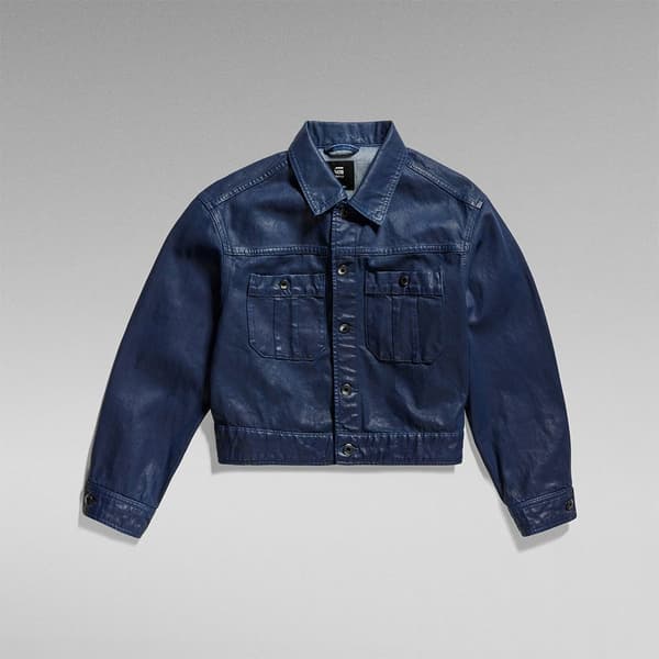 G-star Cropped Utility Jeansjacka Blå XS Kvinna