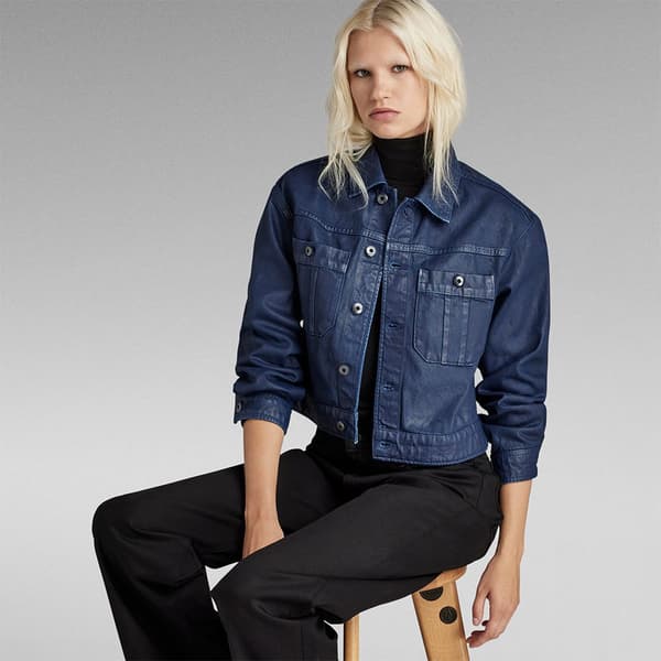G-star Cropped Utility Jeansjacka Blå XS Kvinna