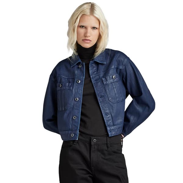 G-star Cropped Utility Jeansjacka Blå XS Kvinna