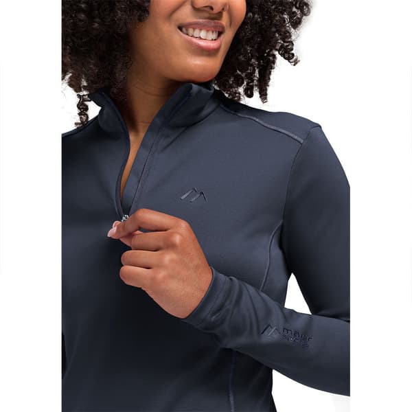 Maier Sports Midlayer Jenna Rec Fleece Med Halv Dragkedja Blå 3XL Kvinna