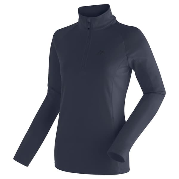 Maier Sports Midlayer Eva Fleecejakke Med Halv Lynlås Blå XL Kvinde
