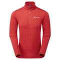 Miniatyrbild 3 av 5: Montane Protium Pull-on Fleece Med Halv Dragkedja Röd 2XL Man