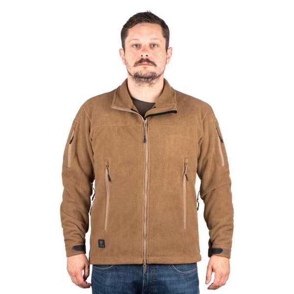 Outrider Tactical Windblock Fleecejakke Med Fuld Lynlås Brun S Mand