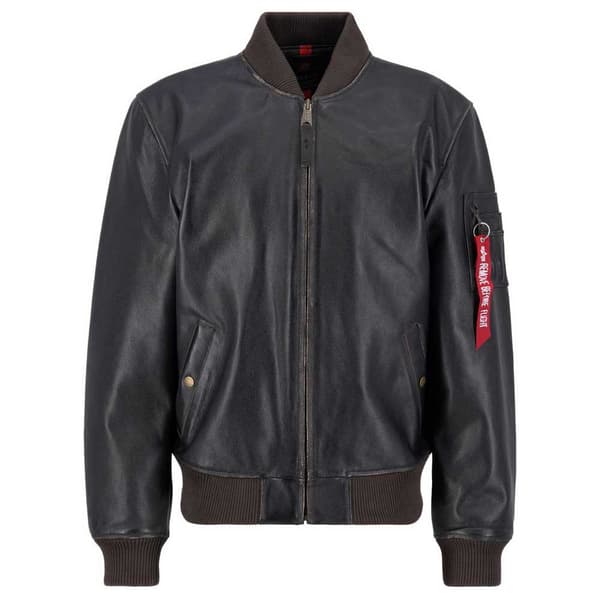 Alpha Industries Ma-1 Leather Lf Jakke Sort XL Mand