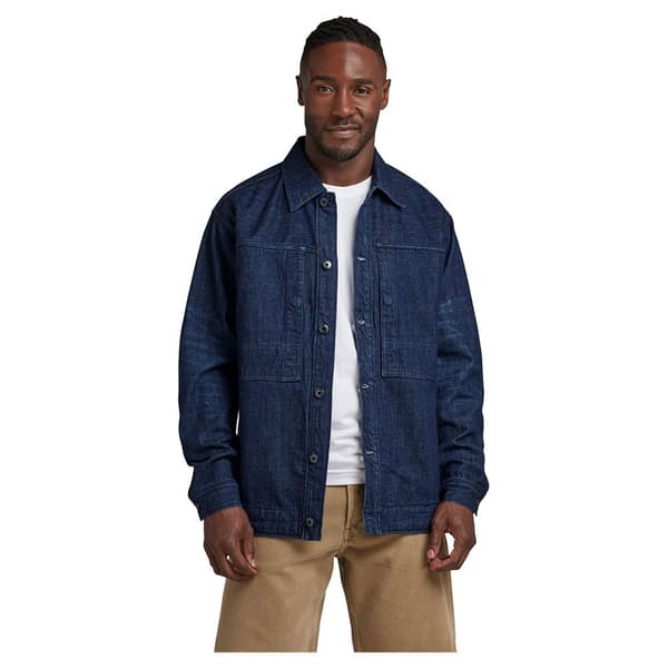 G-star Us Navy Shanorak Denimjakke Blå L Mand