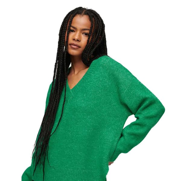 Superdry Oversized Tröja Med V-ringning Grönt XS Kvinna