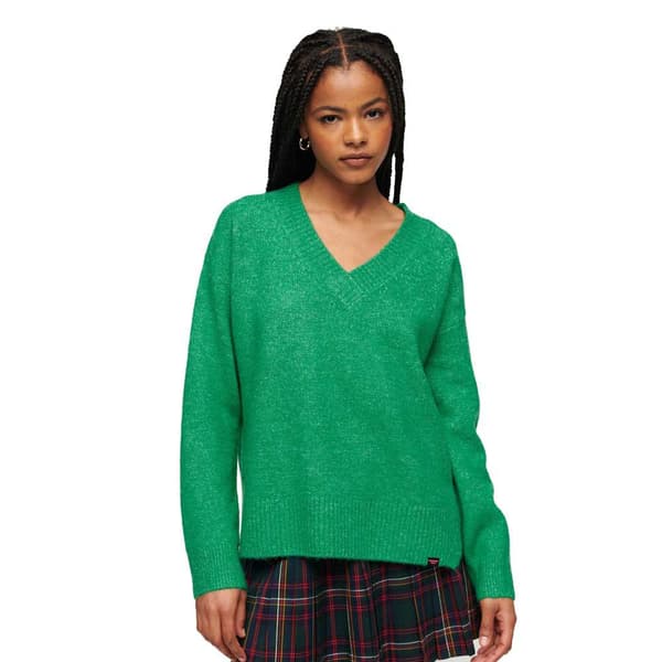 Superdry Oversized Tröja Med V-ringning Grönt XS Kvinna