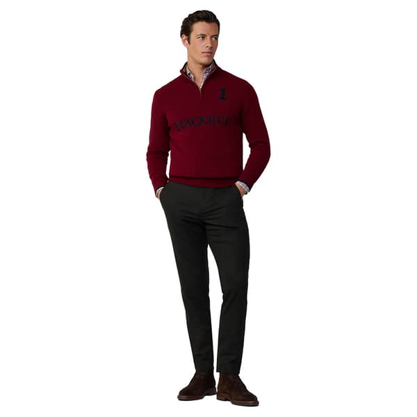 Hackett Hm703226 Halv Dragkedja Tröja Röd XL Man