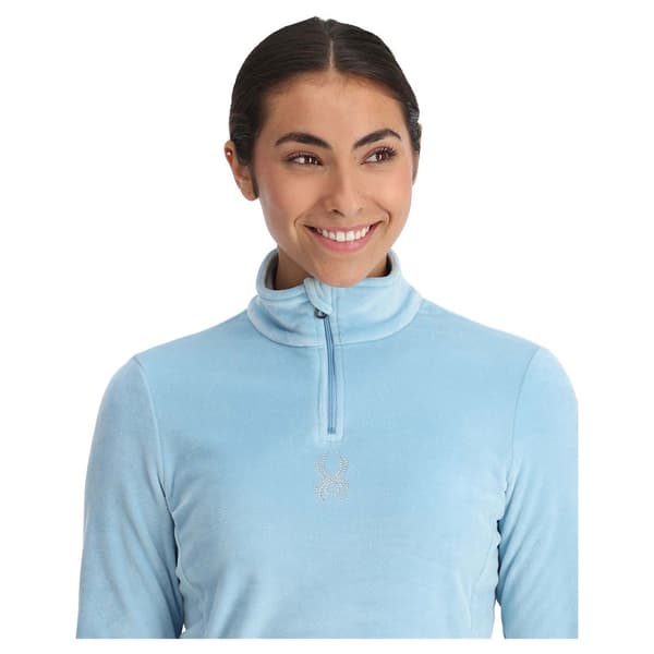 Spyder Shimmer Bug Fleecejakke Med Halv Lynlås Blå XL Kvinde
