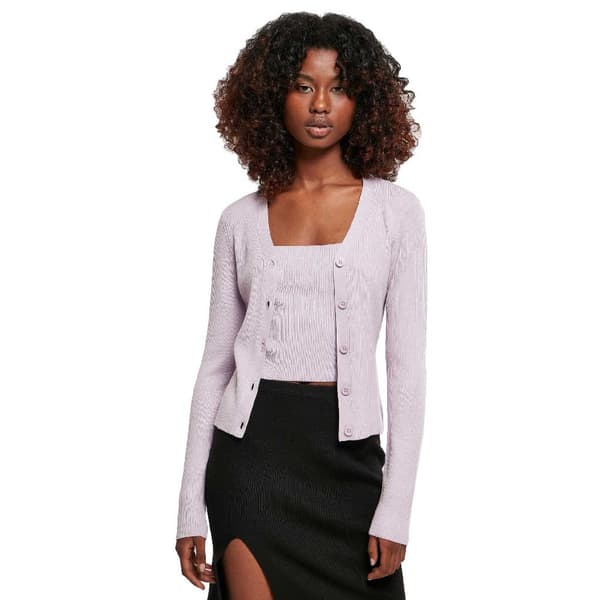 Urban Classics Knit Cardigan Blå 5XL Kvinde