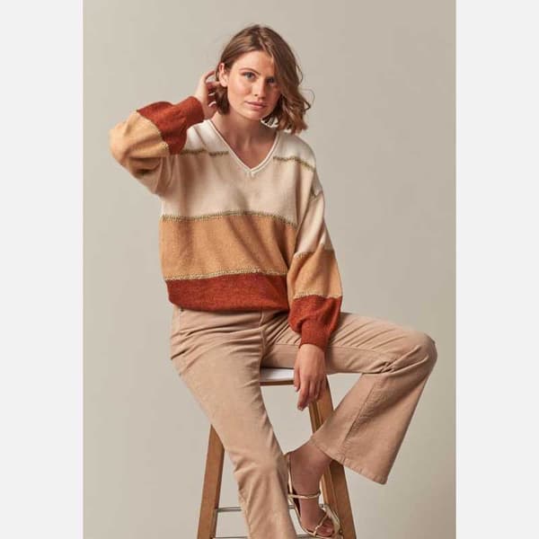 Deeluxe Lodina V-aukkoinen Neulepaita Beige S Nainen