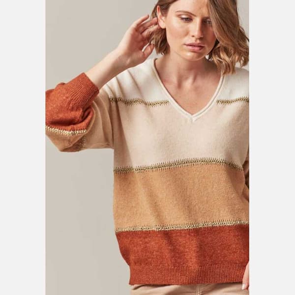 Deeluxe Lodina V-aukkoinen Neulepaita Beige S Nainen