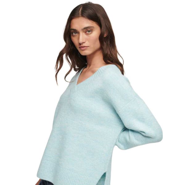 Superdry Oversized Tröja Med V-ringning Blå M Kvinna