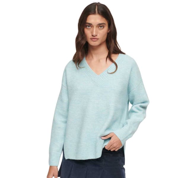 Superdry Oversized Tröja Med V-ringning Blå M Kvinna