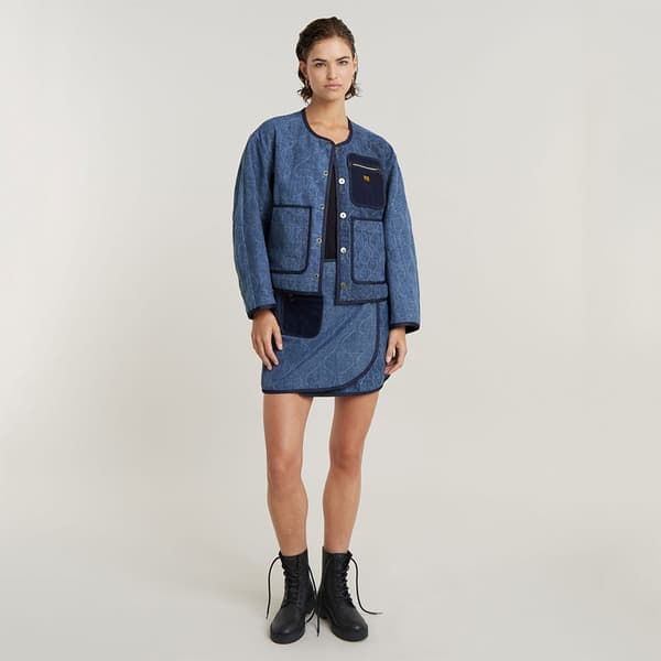 G-star Quilted Cocoon Jacka Blå M Kvinna