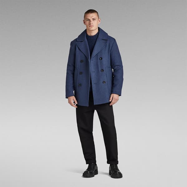 G-star Wool Peacoat Frakke Blå S Mand